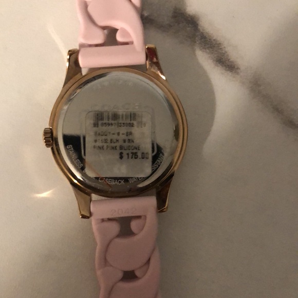 Womens Pink Coach Watch with original Coach silicon band. Needs battery. - Picture 3 of 3